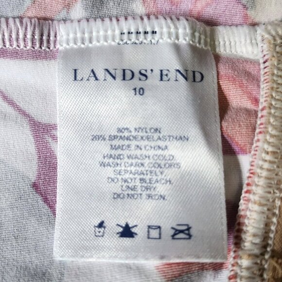 Lands' End Women's Tropical Floral Halter Tankini Top - Size 10 Purple Coral - Picture 3 of 6